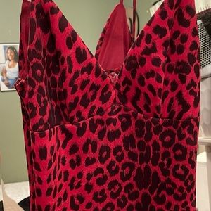 Hot pink Leopard /cheetah print dress,zipper back size small